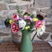 A Spring Posy of yellow Narcissi, Sweet William in mixed colours, blue Scillas and mixed colour Tulips. Vase not included.