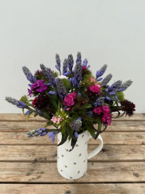 A bouquet of Cornish Scillas and Cornish Sweet William