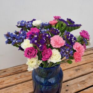 A posy of Scented Pinks and Statice